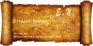 Ernyei Norma névjegykártya